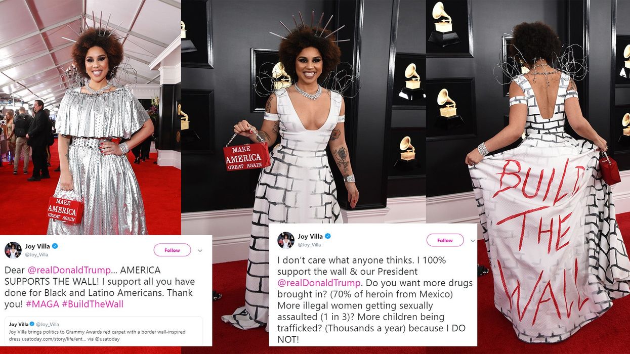 Singer Joy Villa wears 'Build the Wall' dress at Grammy's and people can't believe it