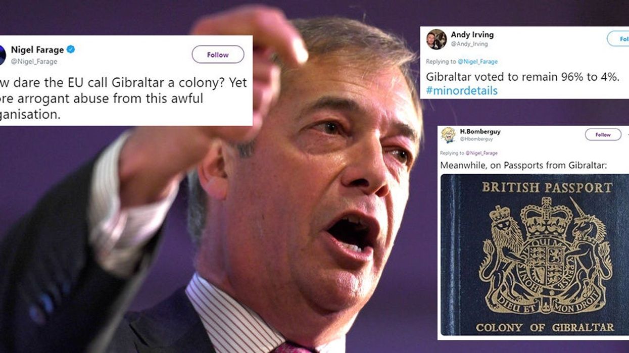 Brexit: Nigel Farage gets owned again after asking 'how dare the EU call Gibraltar a colony?'