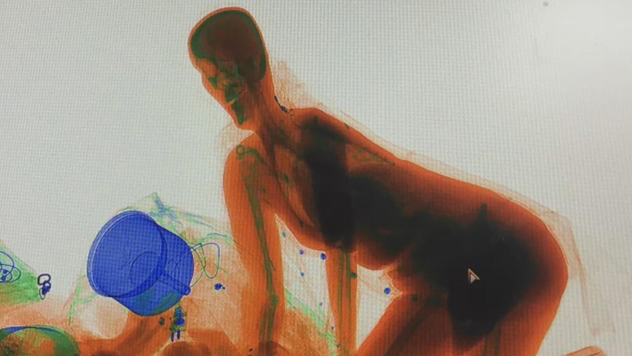 Woman in China rides through X-ray scanner rather than part with purse