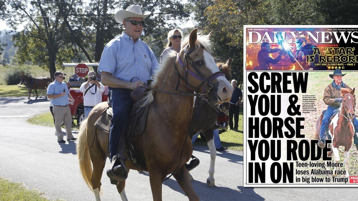 NY Daily News hits out at Moore: 'Screw you and horse you rode in on'