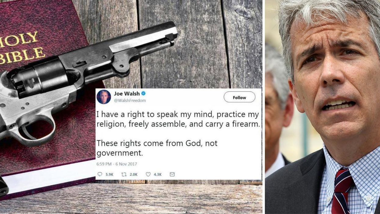 Joe Walsh says God gave him the right to carry a gun. The internet destroys him