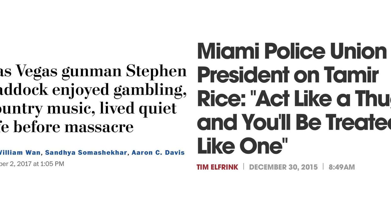 After Las Vegas, these two headlines sum up just how depressing America's race problem is