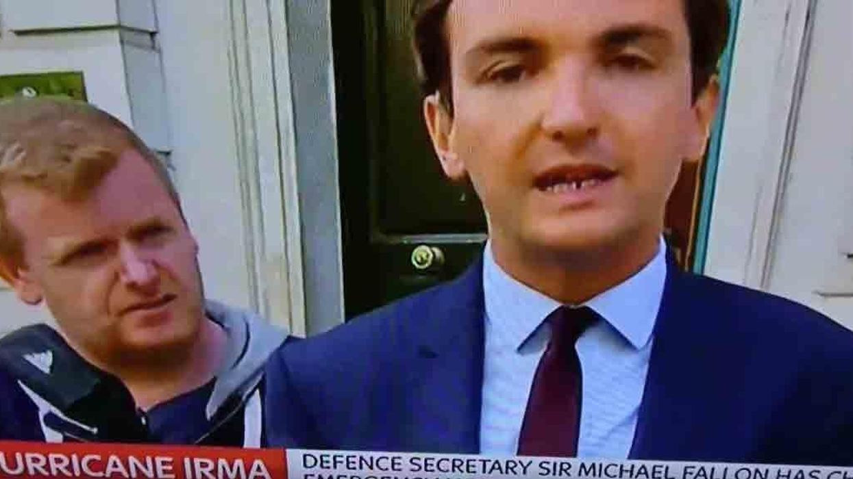Sky News report interrupted by bizarre question from passerby