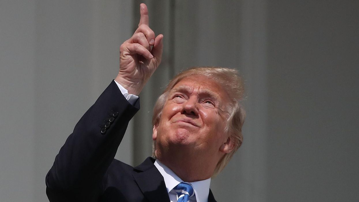 Donald Trump looked directly at the sun, and everyone's making the same joke