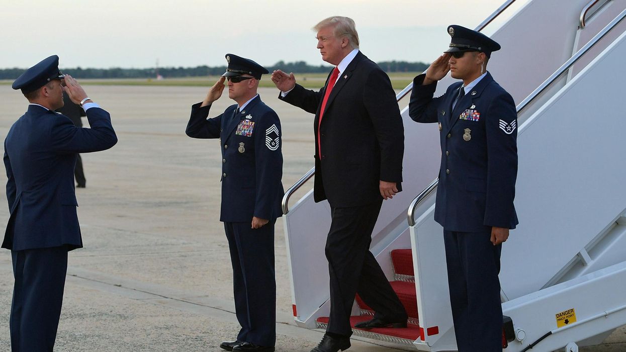 Donald Trump just walked straight past his massive limo and had to be ushered back