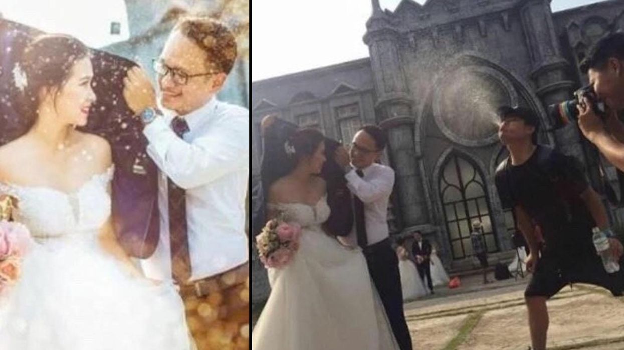 Two photos that show the horrible truth behind wedding photography