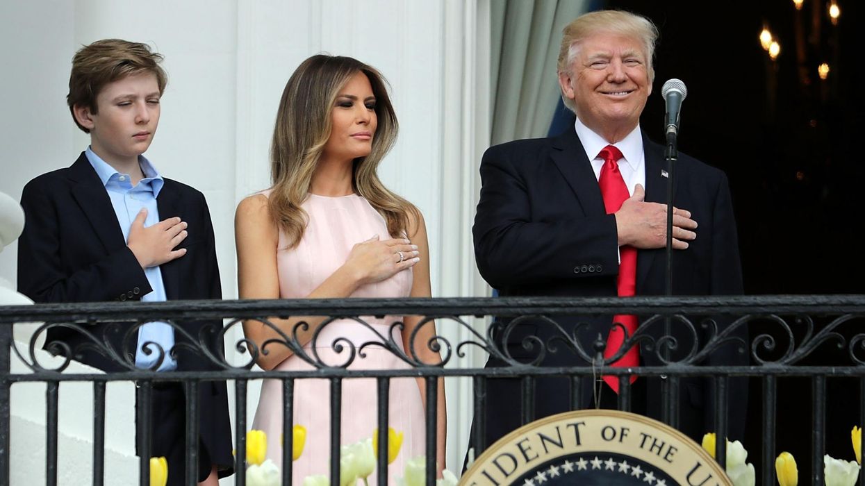 Melania Trump had to remind Donald of the National Anthem and the internet can't handle it