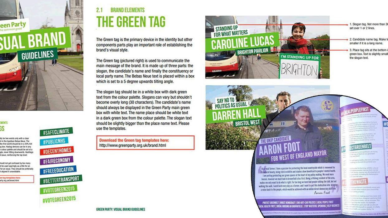 The Green Party have accused a Ukip Mayoral candidate of ripping off their branding