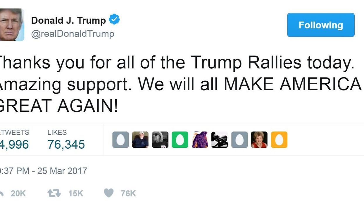 Donald Trump thanks supporters for rallies, spells 'thank you' wrong