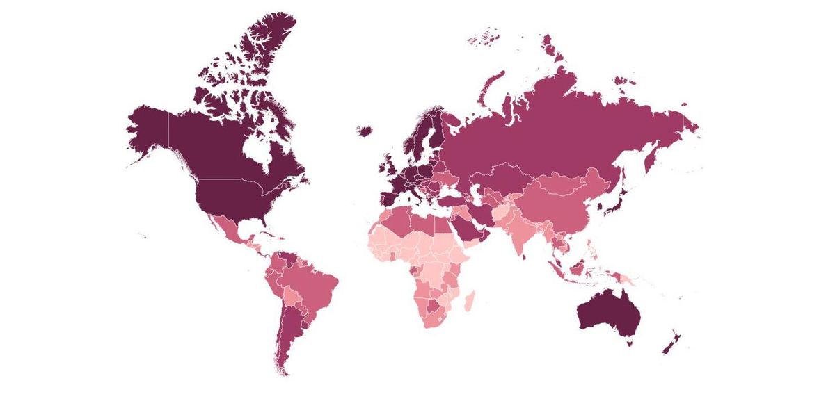 Human Development Ranking Map The map of the world by how developed countries are | indy100 | indy100