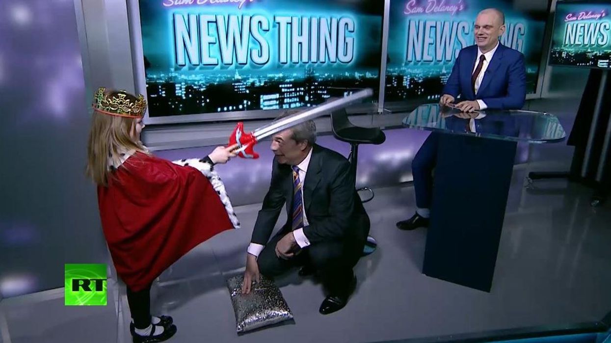 Nigel Farage just got 'knighted' by a small child who asked if he "hates foreigners"