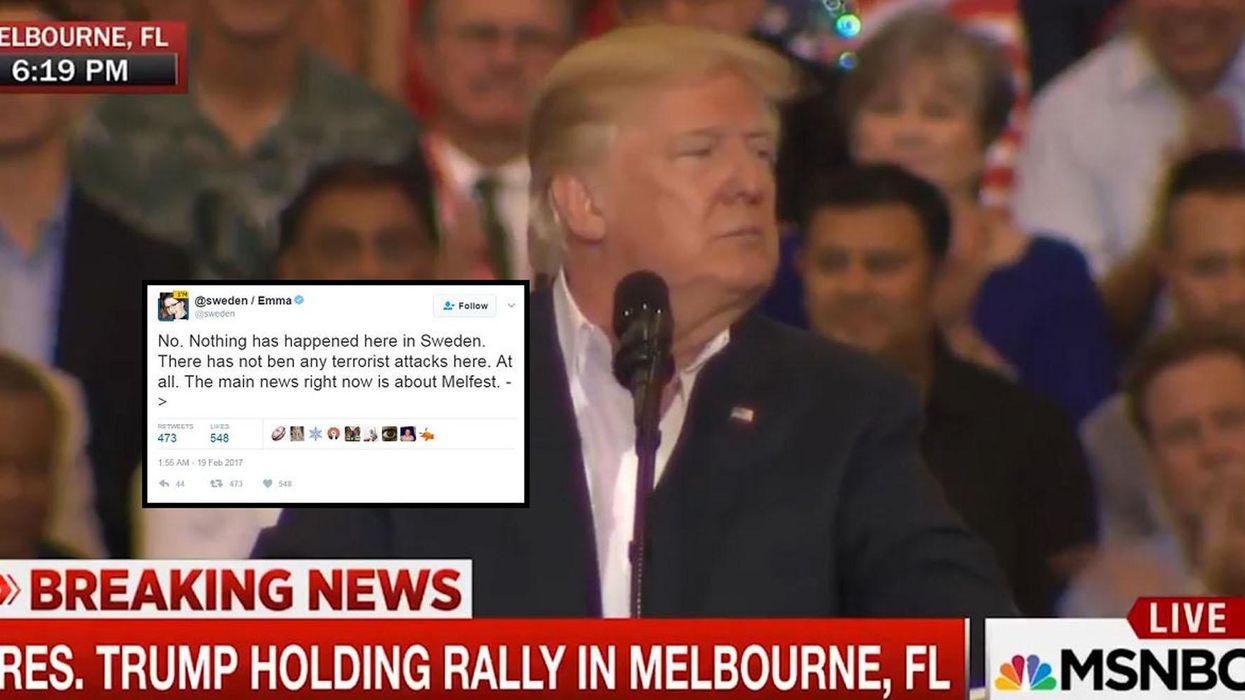 People are mocking Donald Trump's claim there was a terrorist attack in Sweden