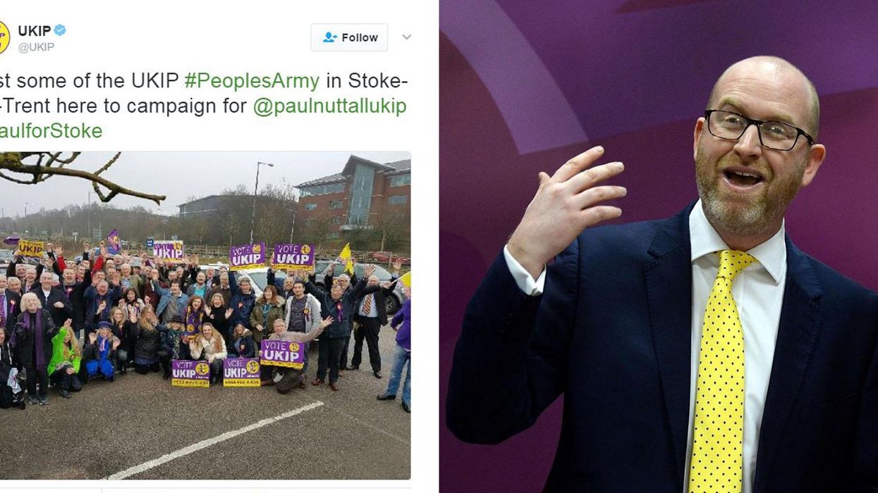 Ukip just posted a photo of their supporters in Stoke - only it wasn't from Stoke, it was in Bolton