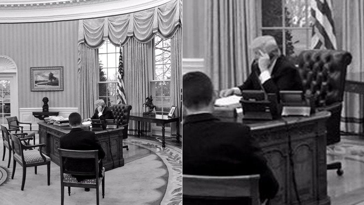 The White House posted this picture of Donald Trump giving the finger and people don't know what to think