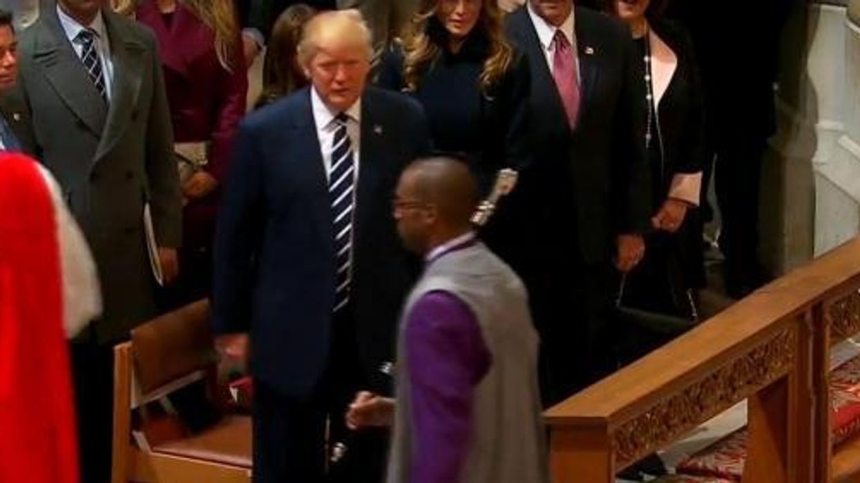 Did Donald Trump really refuse to shake hands with a black churchman during his inaugural prayer service?