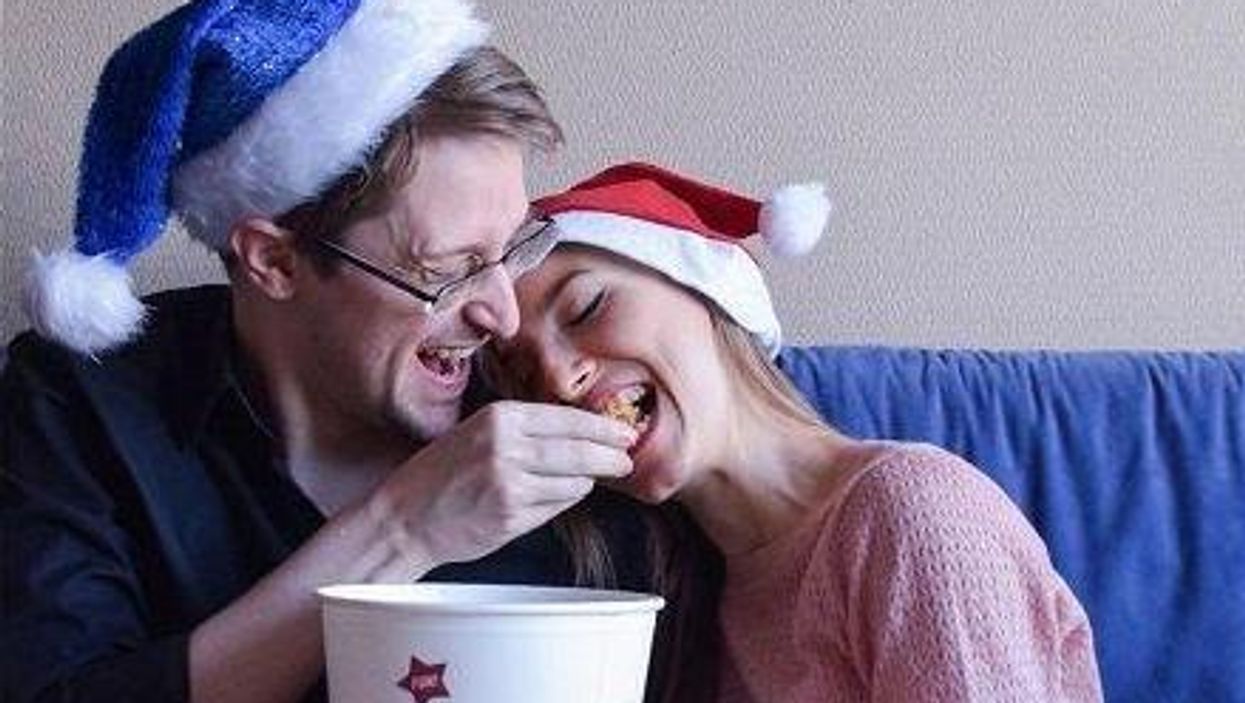 This photo of Edward Snowden with a bucket of chicken has caused a lot of controversy