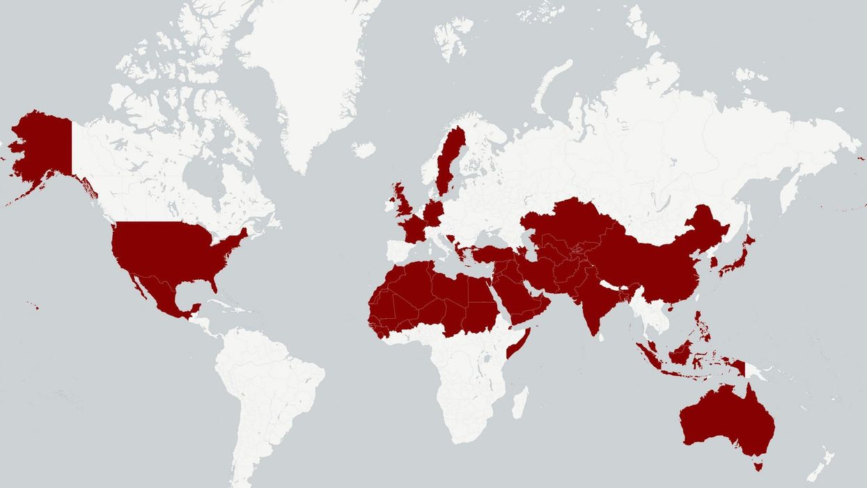 Here's a map of all the countries Donald Trump has already offended