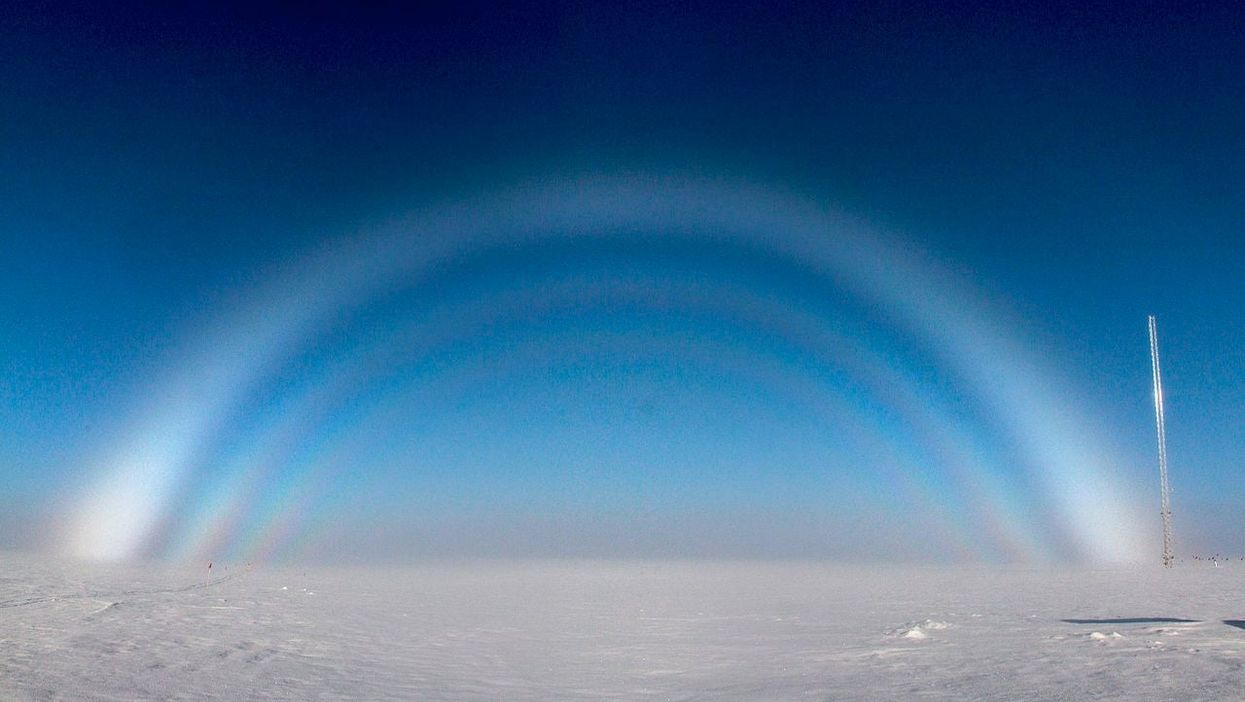 An incredible white rainbow has been photographed in Scotland