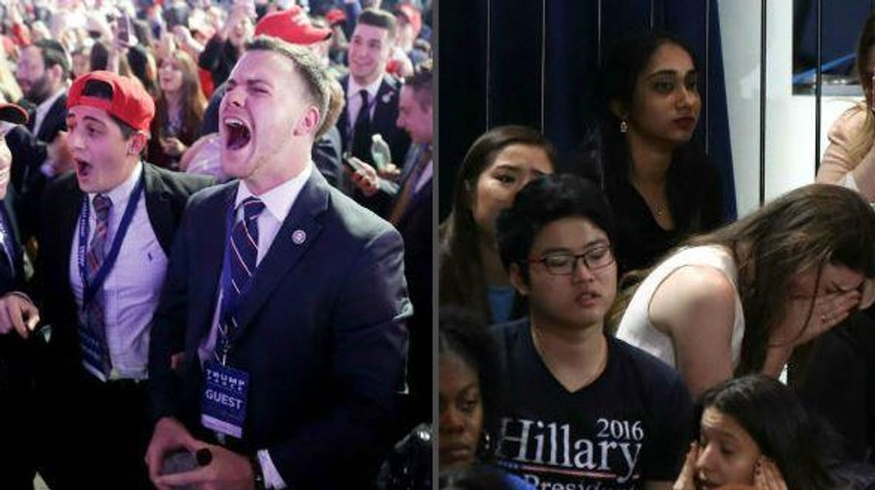 Election night 2016 - summed up in two photos