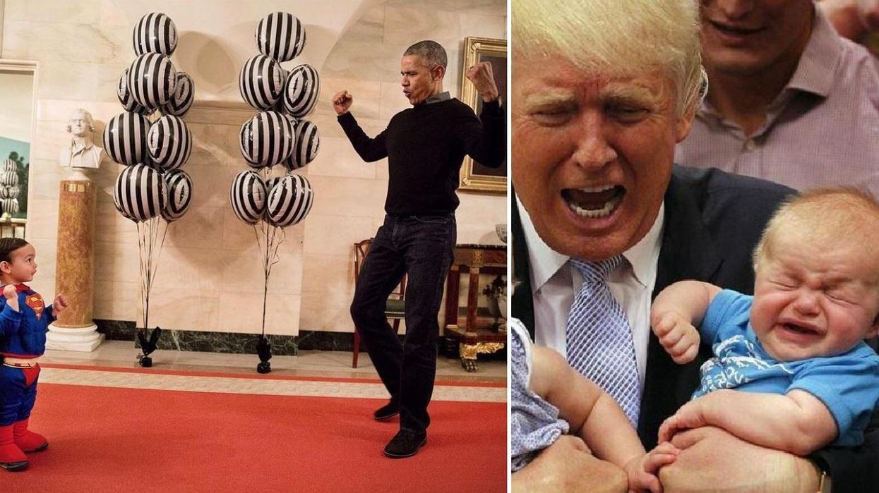 The difference between Barack Obama and Donald Trump in two more photos