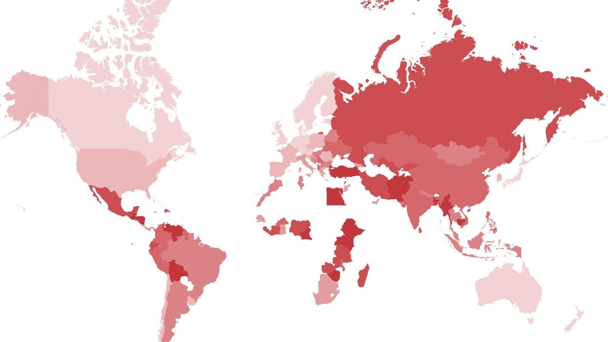 A map of the most lawless countries in the world