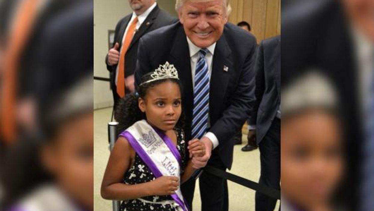 Little Miss Flint met Donald Trump and instantly became a meme