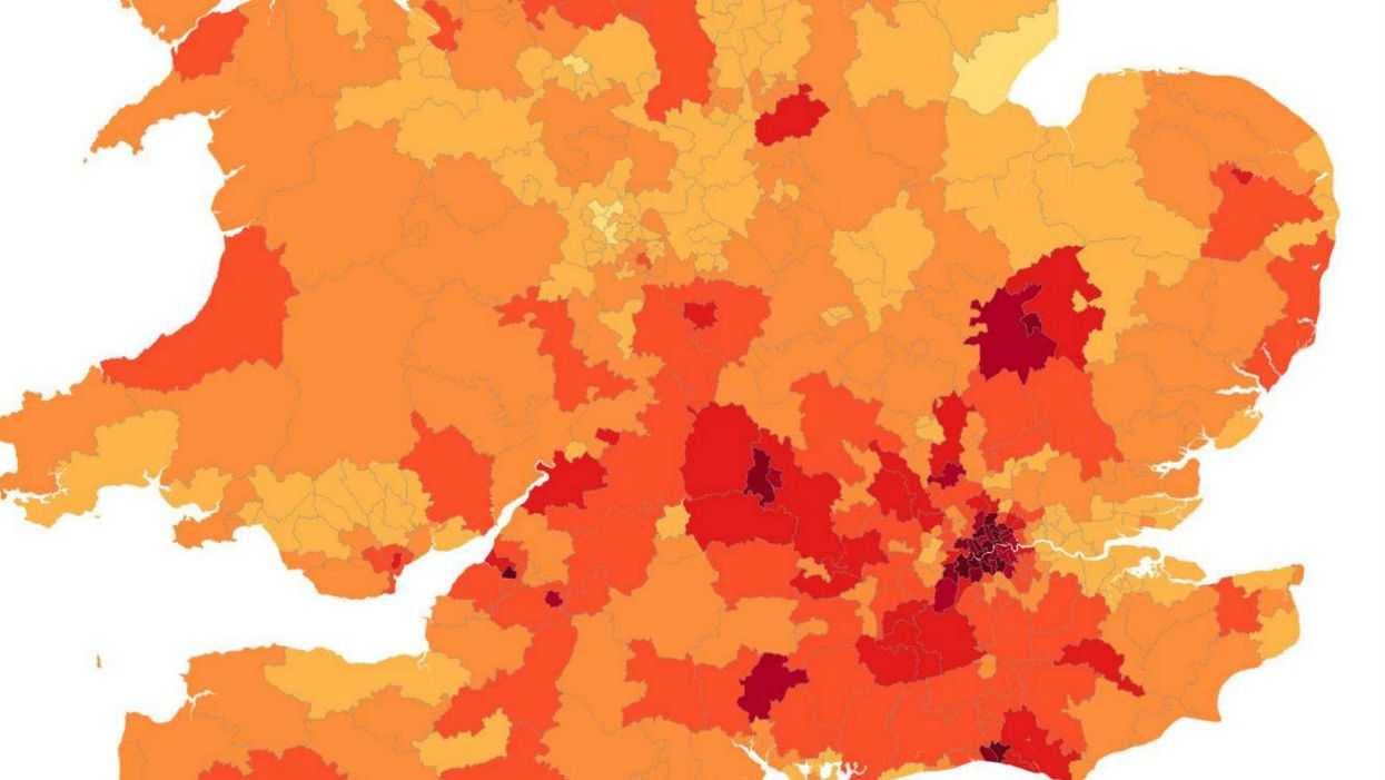 A map showing where a second referendum on the EU is most popular