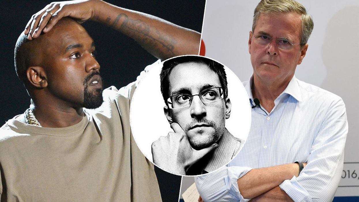 Edward Snowden took down Jeb! Bush and Kanye West with one tweet