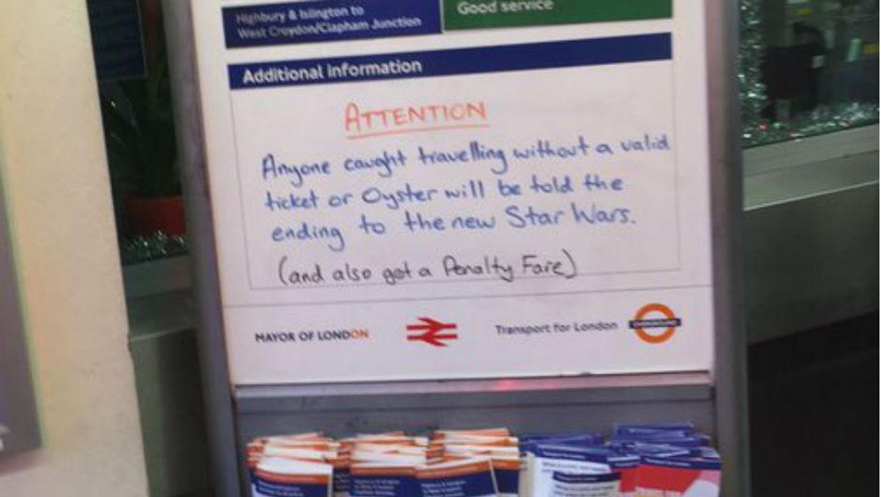 Tube staff leave brilliant Star Wars note for anyone travelling without a ticket