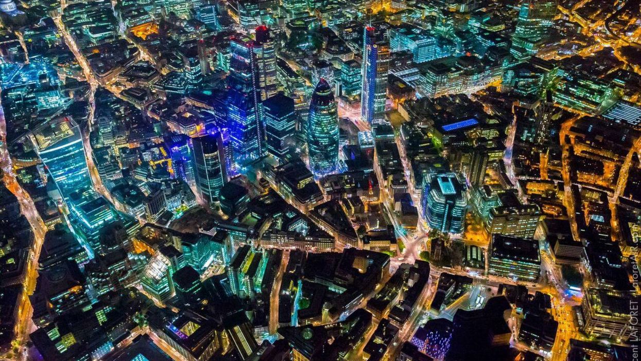 Futuristic aerial photos show London in a whole new, electrifying light
