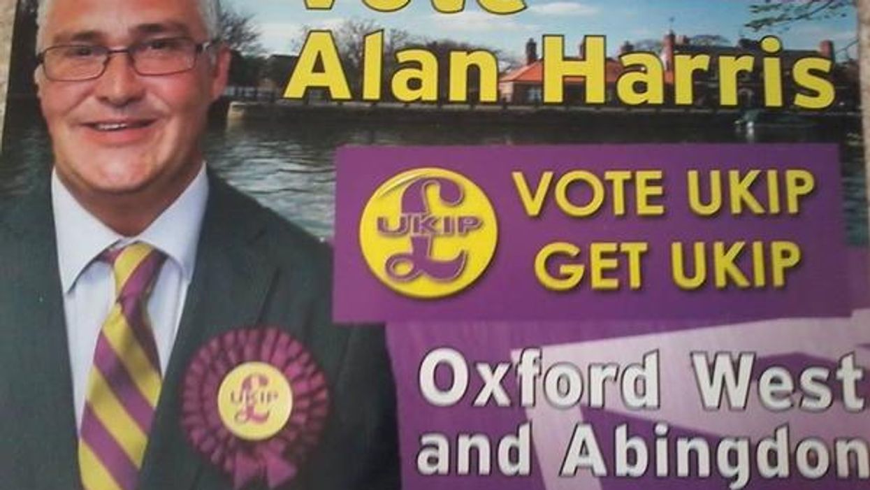 Ukip parliamentary candidate Alan Harris says hackers posted racist and homophobic messages on his Facebook page