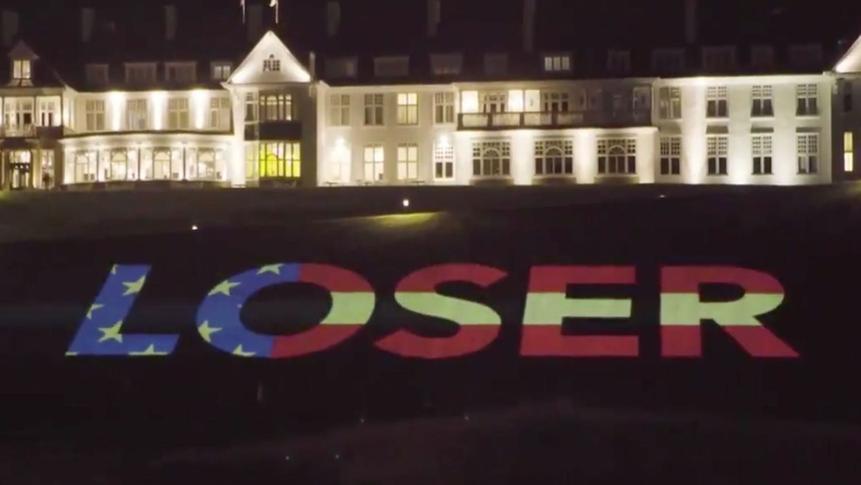 Trump brutally trolled with giant ‘LOSER’ sign at Scottish golf course