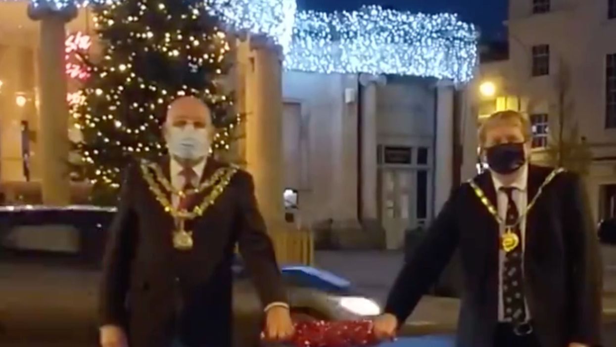 Footage of town Christmas lights ceremony goes viral for hilariously awkward timing blunder