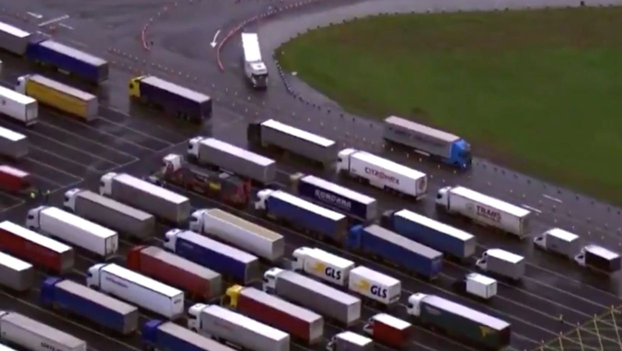 Footage of lorries stuck in Dover is being compared to this scene from an Indiana Jones movie