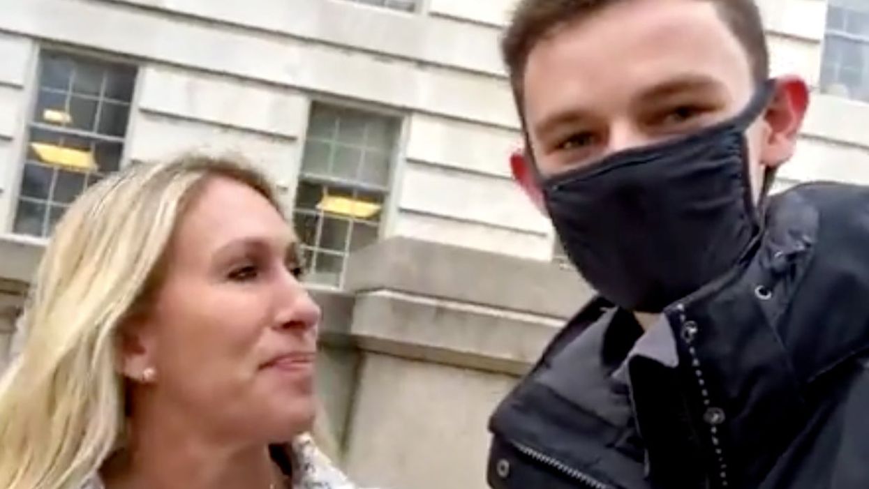 Man pretends to take selfie with Marjorie Taylor Greene then tells her ‘you are a joke’