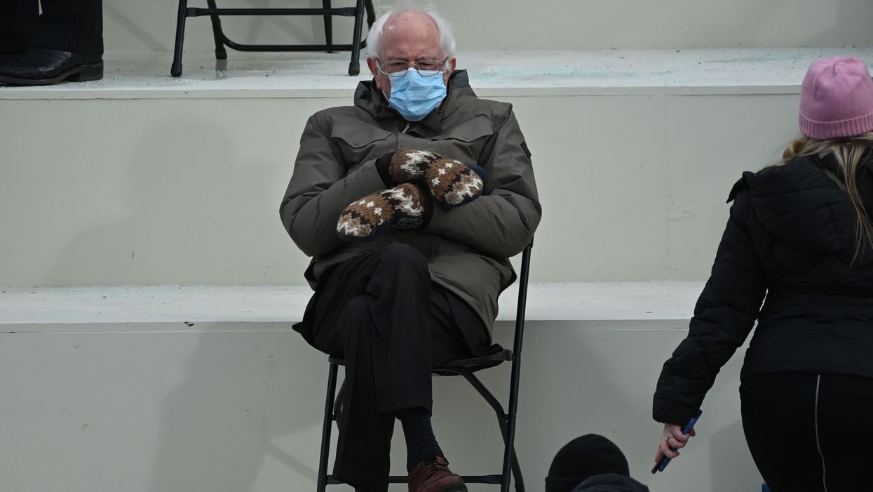 Bernie Sanders reacts to inauguration day mittens memes