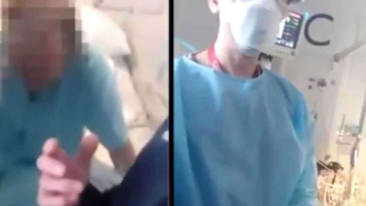 Covid-denier filmed trying to remove man from hospital as doctor warns ‘he’ll drop dead any minute’