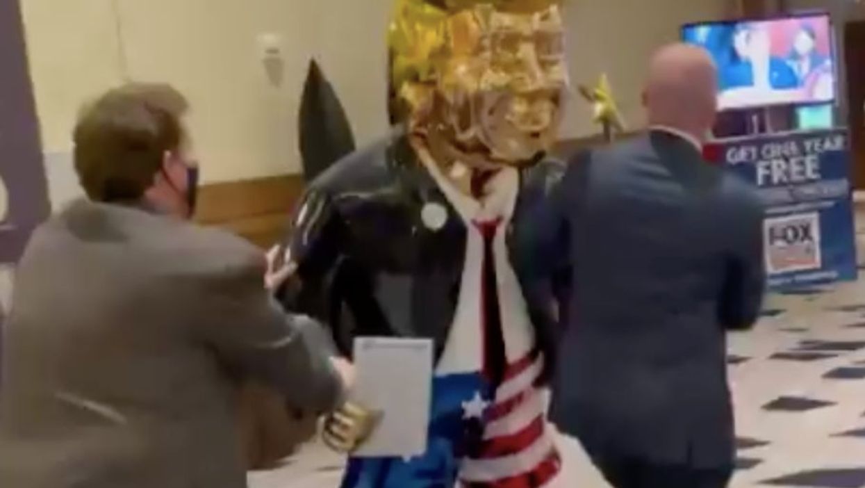Gold Trump statue at CPAC draws inevitable Biblical comparisons