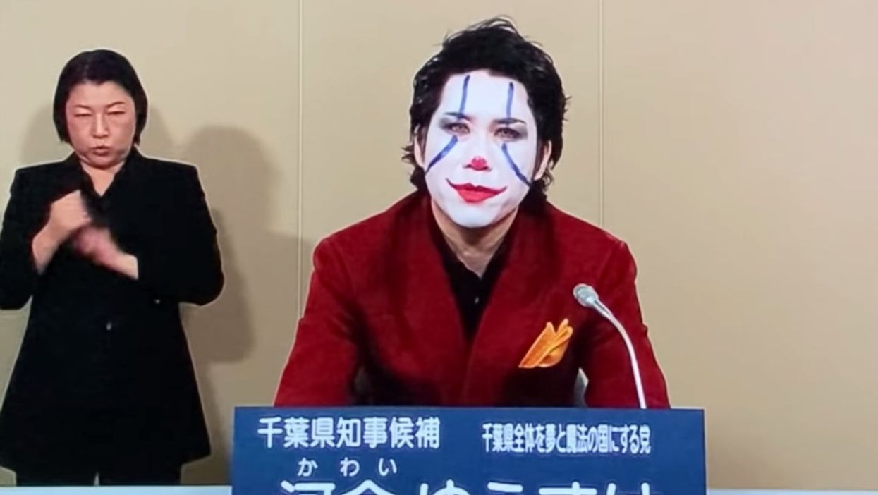 A politician dressed as the Joker is running for office in Japan