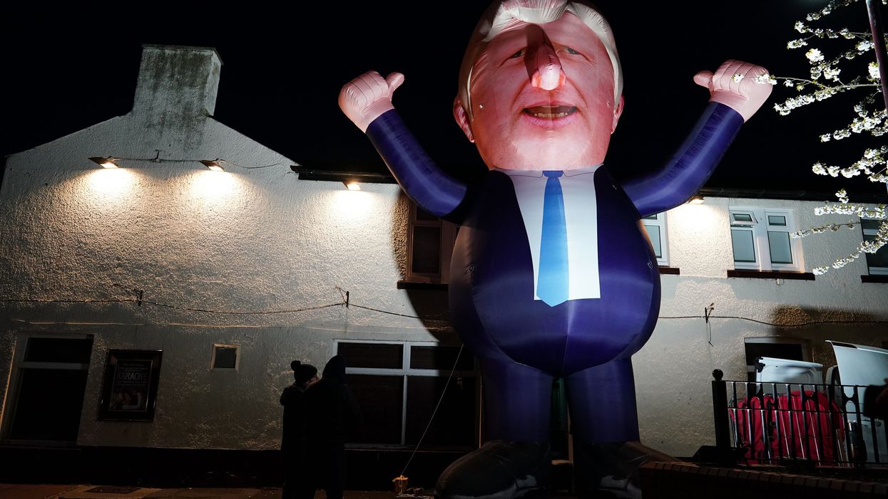 Bizarre 30ft inflatable Boris Johnson appears at Hartlepool by-election