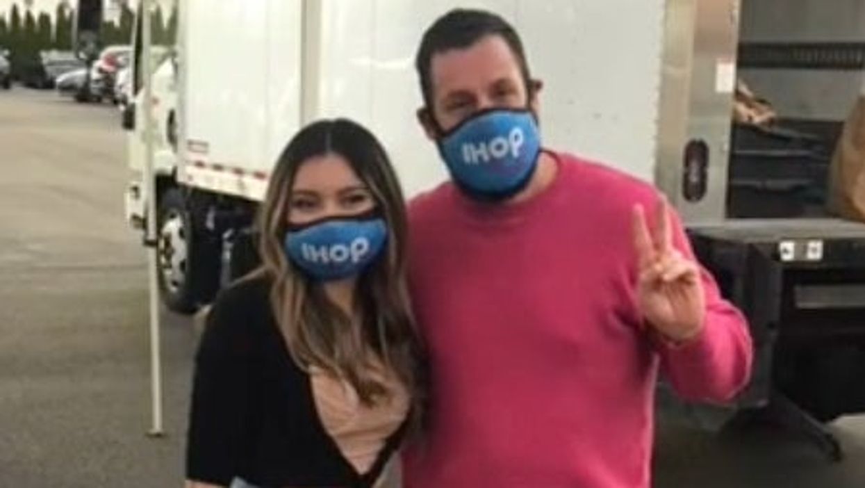 Adam Sandler returns to IHOP to surprise hostess who turned him away