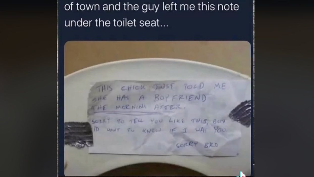 Cheating girlfriend exposed after man she hooks up with leaves sneaky note for her boyfriend