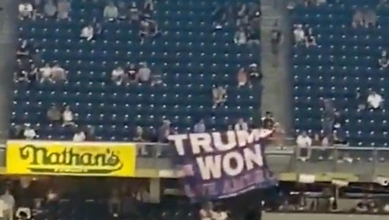 Two guys unfurled a ‘Trump Won’ banner at Yankee Stadium - and immediately regretted it