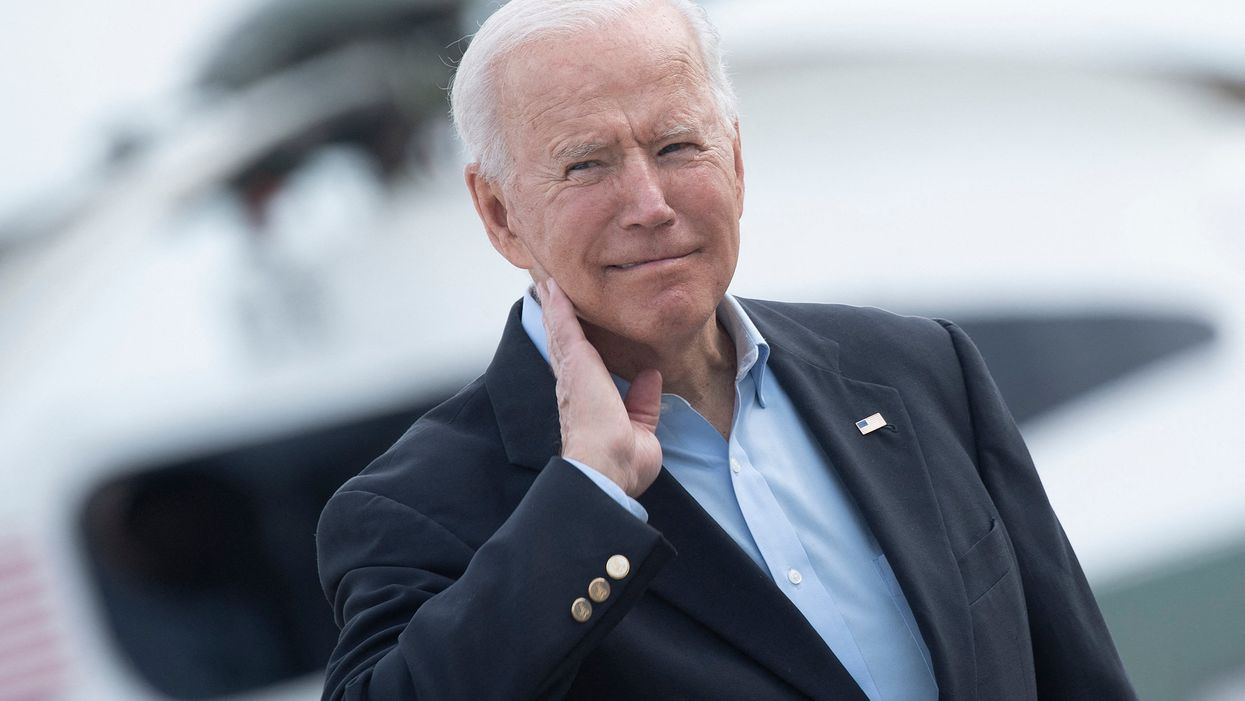 Biden swats away fat cicada from his neck in unsettling encounter on airport runway
