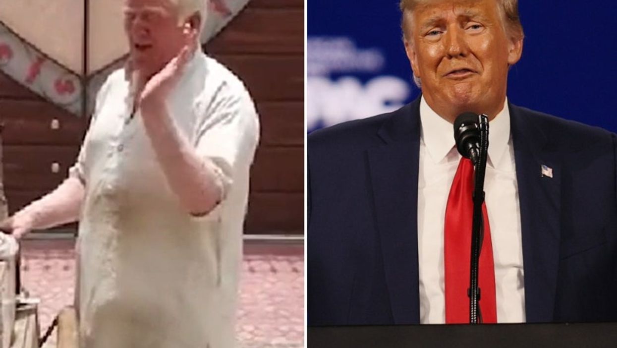 Albino ice cream man in Pakistan hailed as Donald Trump doppelgänger