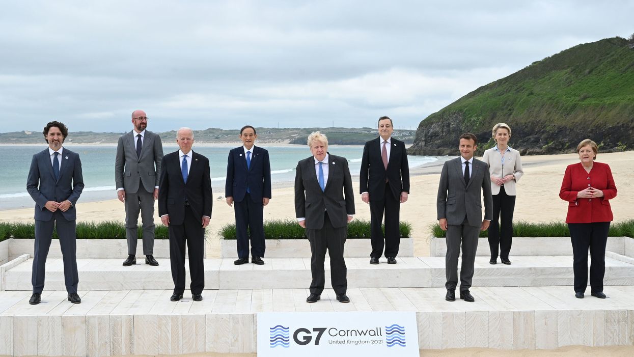 The G7 Summit group photo has become an instant meme