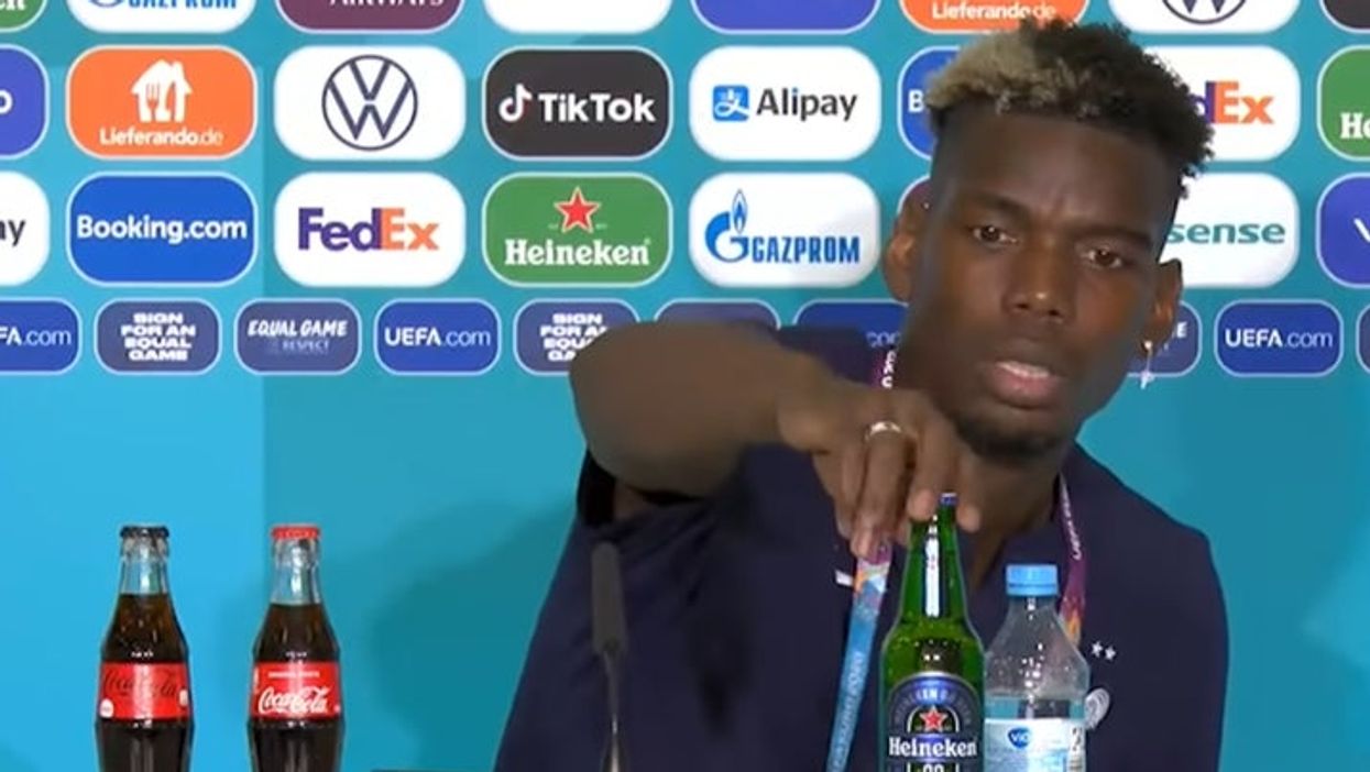 Paul Pogba removes Heineken bottle during Euro 2020 press conference following Ronaldo’s Coca Cola snub