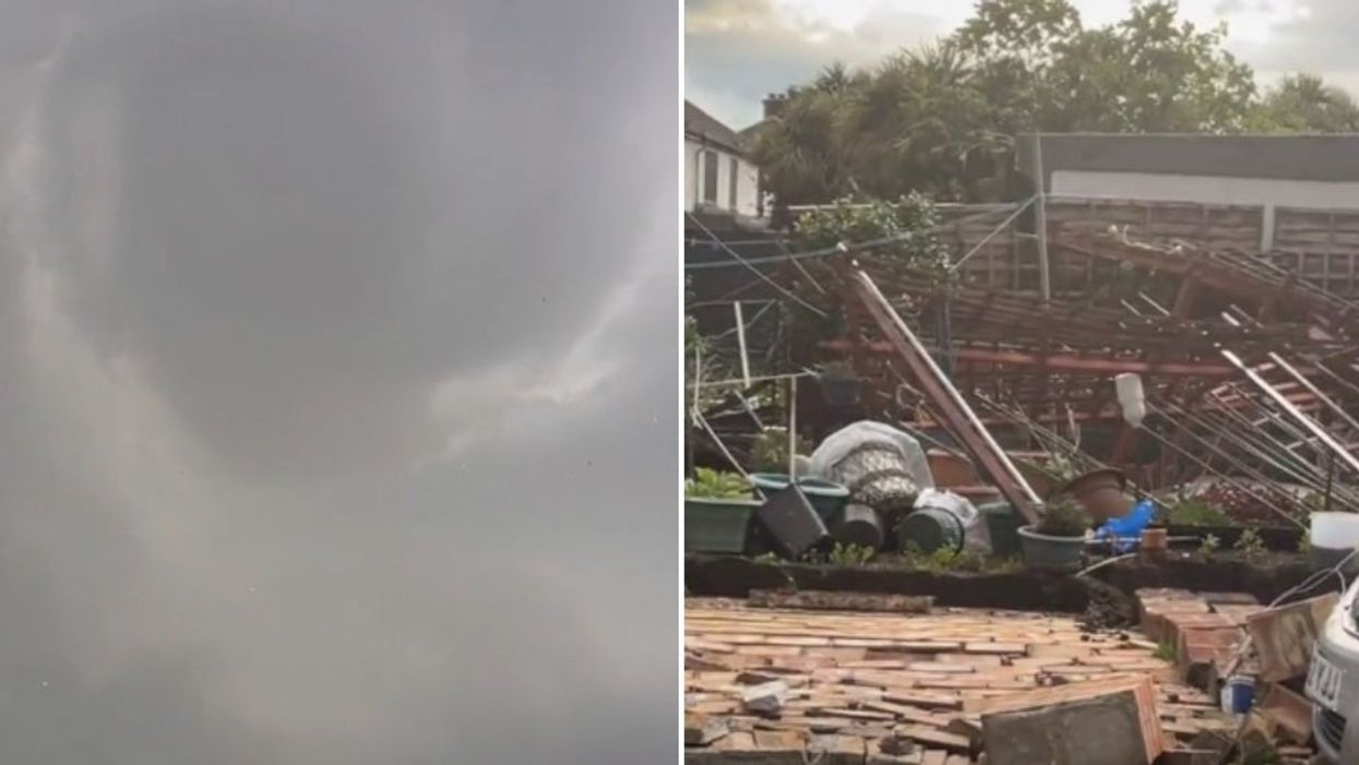 Incredible footage emerges on Twitter as ‘tornado’ and flash flooding pummel east London