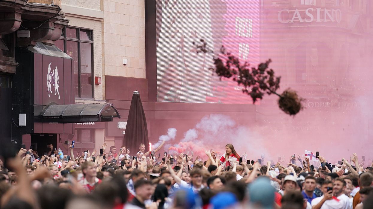 Chaotic scenes in London as England fans go wild in Wembley and Leicester Square before Euro 2020 final