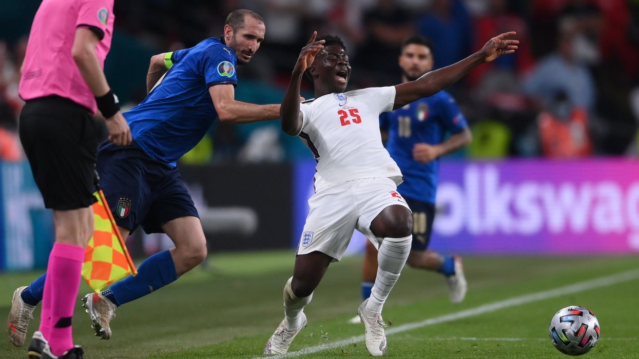 Italy fan gets tattoo of Chiellini’s controversial foul on Saka in Euro 2020 final